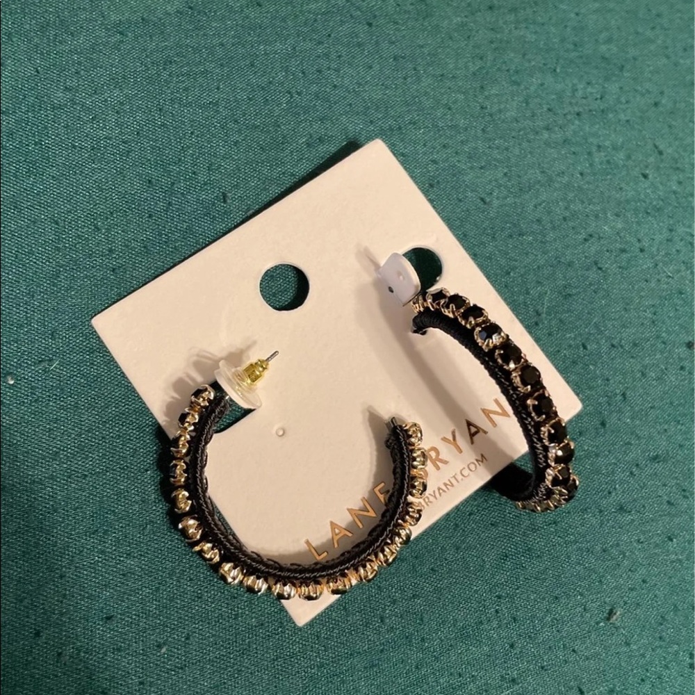 🍒🆕LB Pave Embellished Hoops - Picture 2 of 5